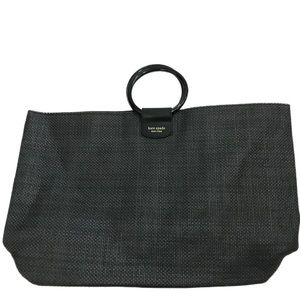 Kate Spade New York Black Woven Tote Beach Bag